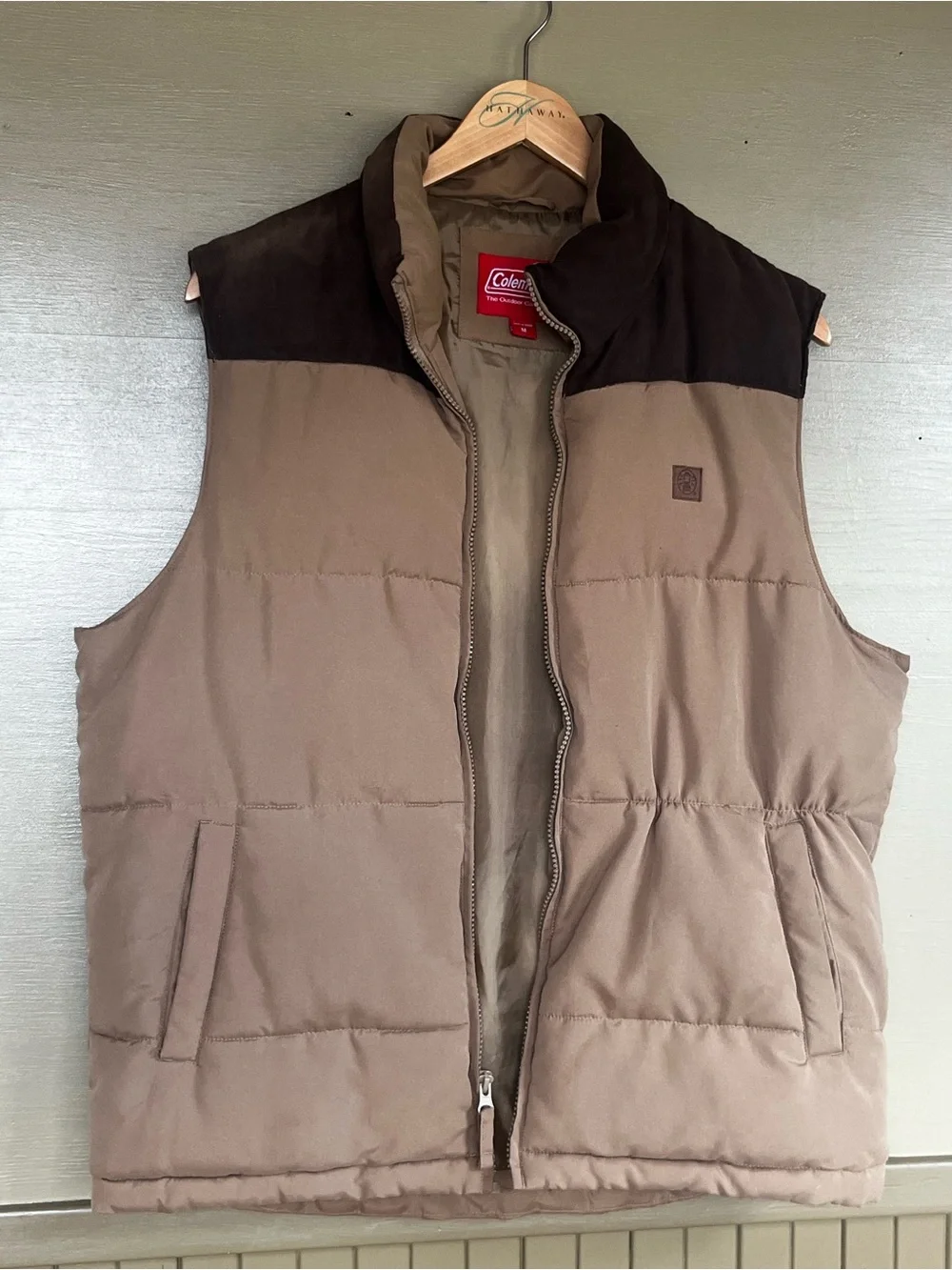 Coleman Quilted Brown Puffer Vest  Camping Outdoors Medium